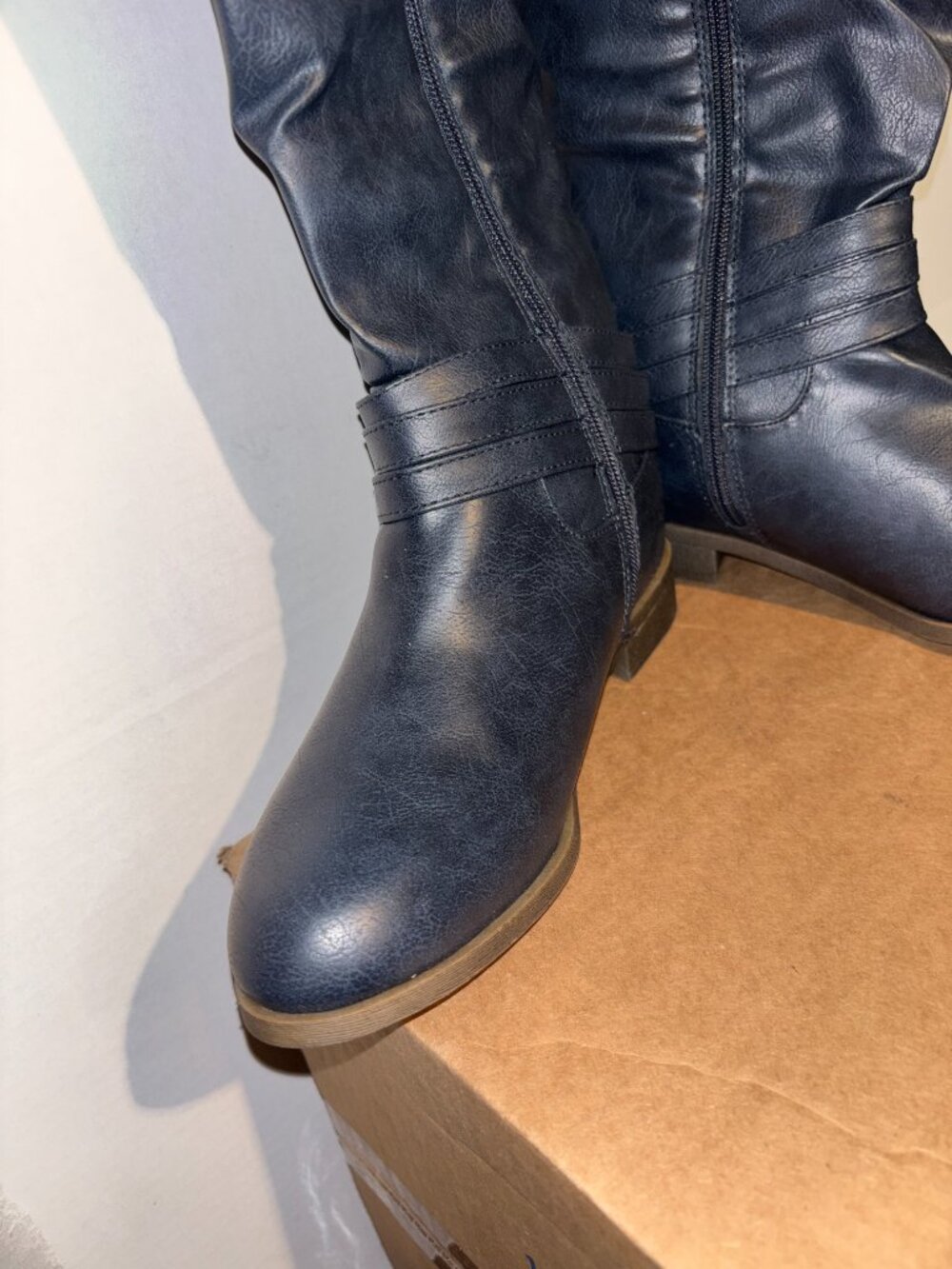 Journee Collection 'Ivie' Women's Knee-High Riding Boots – Navy, Size 7 (NIB) - Picture 3 of 12